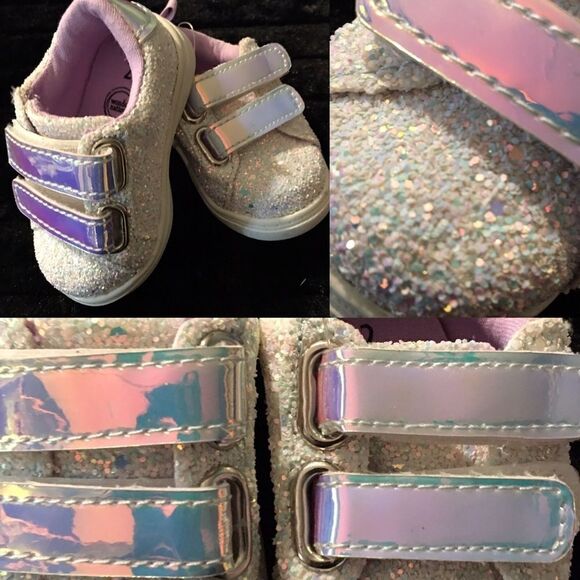 Unicorn iridescent glitter bling colored sneakers - Picture 1 of 10